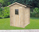 Casetta Box da Giardino per Attrezzi 146x146 cm con Porta Finestrata in Legno Naturale