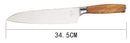 Coltello Cuoco 34,5 cm con Manico in Legno di Olivo