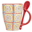 Tazza con Cucchiaino 12xØ8x10 cm in Ceramica VdE Tivoli 1996 Infinito favignana