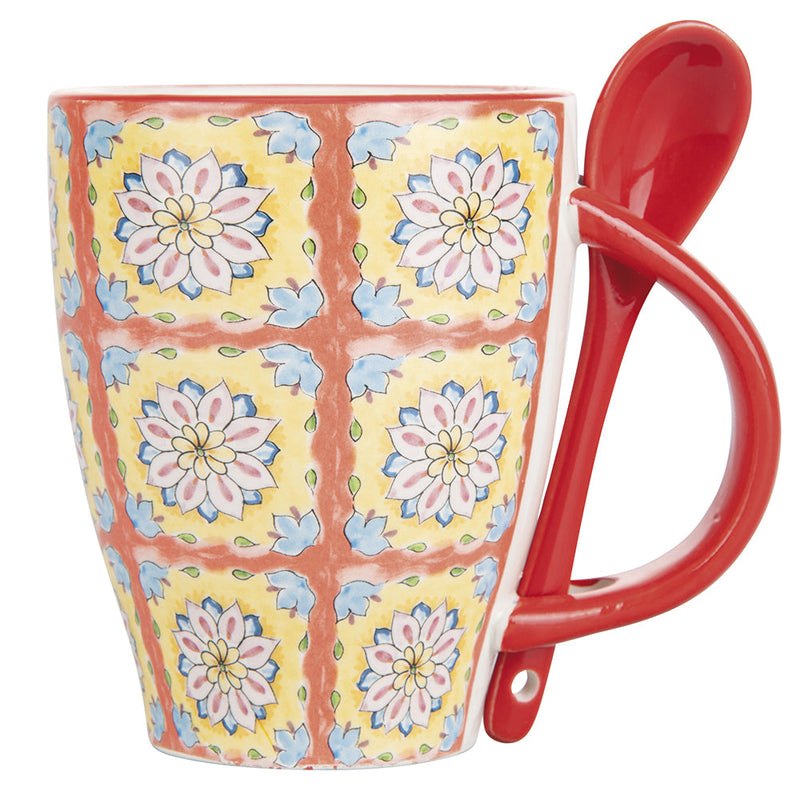 Tazza con Cucchiaino 12xØ8x10 cm in Ceramica VdE Tivoli 1996 Infinito favignana