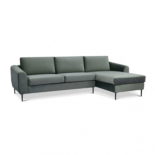 acquista Canapé avec Chaise Longue Gregory en Tissu Gris