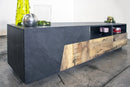 Mobile TV 2 Ante 2 Cassetti 200,1x43x46 cm Alien Ardesia e Acero Pereira