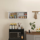Mobiletto da Bagno 80x25x30 cm Pensile con Anta a Ribalta e Ripiani in MDF Bianco      