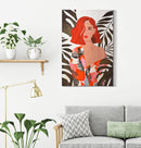 Stampa Dipinta Lady Jungle 1 80x2,8x120 cm in Legno e Tessuto