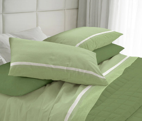 Ensemble de draps et taies d'oreiller en coton Cober Belfast Green Différentes tailles prezzo