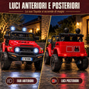 Macchina Elettrica per Bambini Fuoristrada Toyota Fj Cruiser 12V Telecomando Ruote in Gomma e Sedile in Pelle Rosso