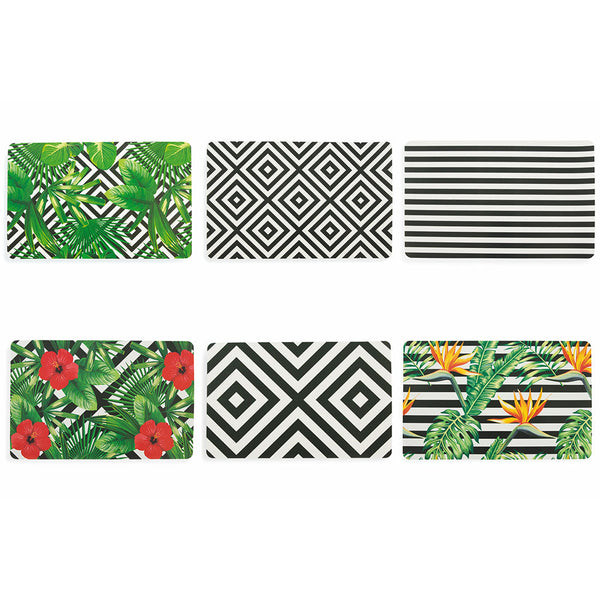 acquista Set de 6 Sets de Table Rectangulaires en PVC Villa d'Este Club Tropicana