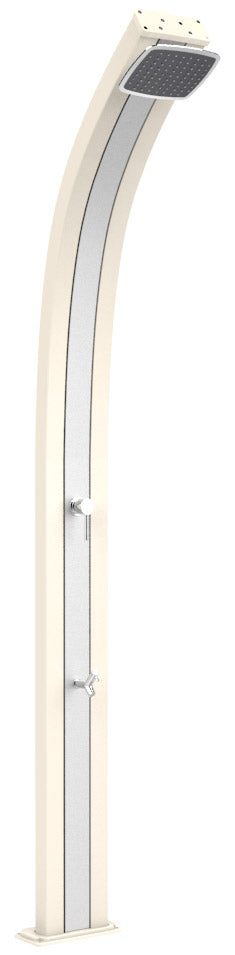 Doccia da Esterno Giardino Miscelatore e Lavapiedi Arkema Spring Fascia Inox Bianco Crema