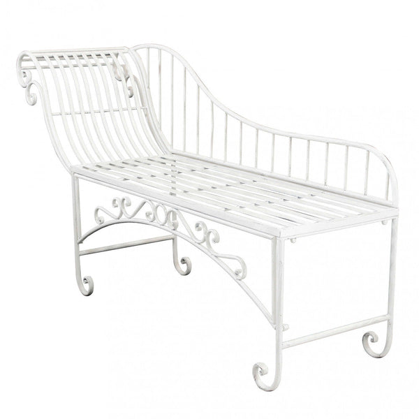 online Chaise Longue Josephine Blanc Antique 156x43x84 h cm en Acier Blanc