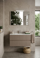 Mobile da Bagno Sospeso con Lavabo 100 cm e Specchio Urano Light Tortora