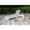 Lettino Prendisole da Giardino in Polyrattan 191x71x75cm Adila Bianco