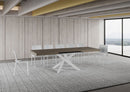 Tavolo Allungabile 160-264x90x77 cm Volantis Tortora Telaio Bianco 