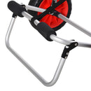 Carrellino da Spiaggia Pieghevole per Kayak e Canoa con Paraurti 70x40x42 cm in Alluminio e NBR Argento Nero e Rosso