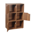 Libreria Mobiletto 6 Scomparti 59.6x29x90.5 cm in Legno MDF Naturale
