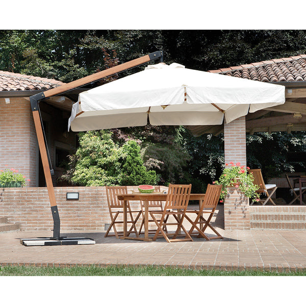 Parasol de jardin en bois décentralisé 3X3m Vorghini UnShake Ecru acquista