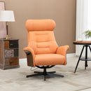 Poltrona Reclinabile e Girevole 80x84x104 cm in Microfibra Arancione