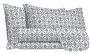 Set Lenzuola Matrimoniale con Stampa Sopra Sotto e Federe in Cotone Athena Dora Fumo