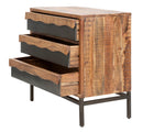 Comò Yellowstone 88x45x80 cm in Legno di Acacia e in Ferro Marrone e Nero