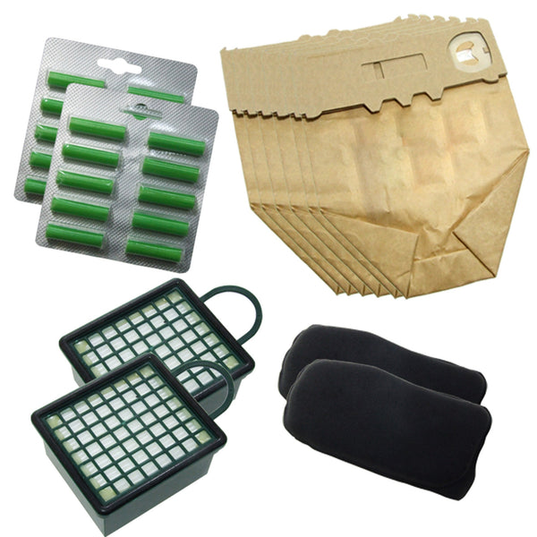 Kit Pièces Détachées 12 Sachets 20 Parfums 2 Microfiltres Hepa 2 Filtres Odo Compatible Kobold VK130 VK131 acquista