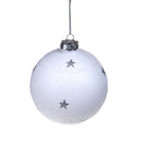 Set 8 Palline Decorative per Albero di Natale Merry Christmas 10 cm Bianco