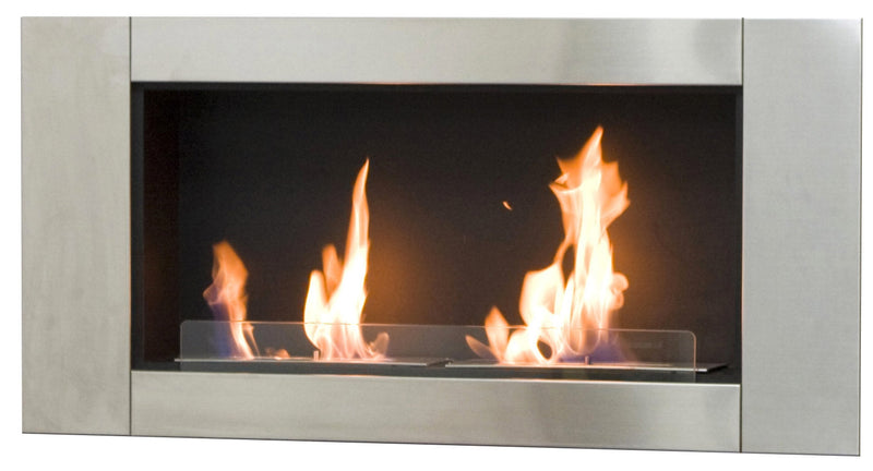 Camino a Bioetanolo da Parete 110x16x54 cm Grigio Silver