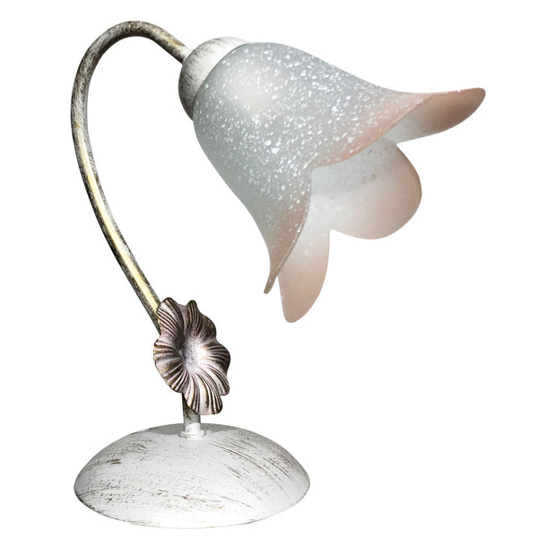 sconto Lampe 1xE14 Blanc Or Cadre Synthétique Blanc Ombragé Rose E-Energy Vera Verre