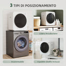 Mini Asciugatrice Portatile 2,5kg 5 Programmi 800/400W Carica Frontale Impilabile/Parete/Autoportante Bianco      
