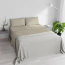 Set Lenzuola Matrimoniale Sopra Sotto e Federe in Raso di Poliestere Tortora