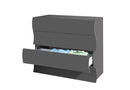 Cassettiera 4 Cassetti Onda 98x40x81,5 cm Finitura in Melamina Antracite Opaco 
