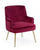 Fauteuil Clelia en Tissu Effet Velours Bordeaux