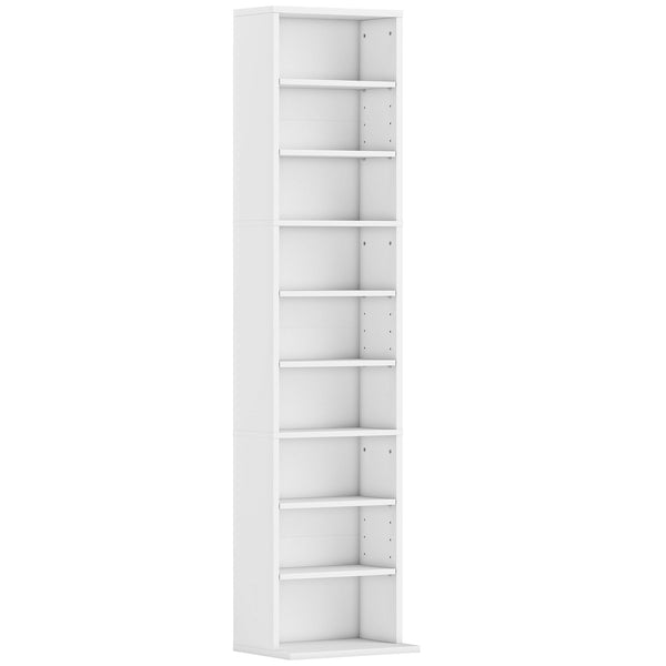 Libreria Scaffale Porta CD 33x24x140 cm con 6 Ripiani Regolabili Capacità di 260 CD/120 DVD Bianco sconto