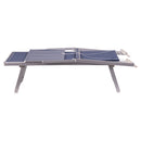Lettino Mare con Parasole Richiudibile 181x71,5x38,5 cm in Alluminio PVC e Poliestere Blu Navy Riccione      