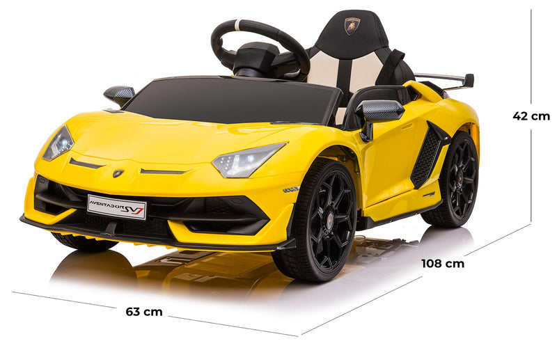 Macchina Elettrica per Bambini 12V con Licenza Lamborghini Aventador Gialla