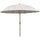 Parasol de Jardin Ø2.55m avec Manivelle Blanc Crème