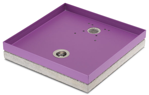 sconto Base Portaciottolo per Fontane 40x40x8 cm in Metallo con Base in Cemento Belfer 42/BSE/10 Viola