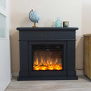 Camino Elettrico da Pavimento 109x102x21,5 cm Effetto Fiamma 1500W Sined Lipari Grigio