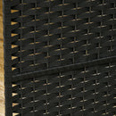 Paravento Divisorio da Interni Pieghevole a 6 Pannelli Intrecciato 240x170 cm in Polipropilene Nero      