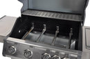 Barbecue a Gas GPL 4 Fuochi 133x57x112 cm in Acciaio Silver
