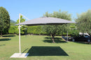 Ombrellone da Giardino Mercurio Decentrato 3x4 m in Alluminio Tortora Telo Grigio