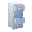 Cassettiera 4 Cassetti 43x36,8xh89,4 cm in Plastica Bianco