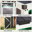 Copri Bidoni Spazzatura a 2 Sezioni 146x81x122 cm con Coperchio Sollevabile in Acciaio Zincato Grigio Scuro      