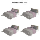 Set Lenzuola Sopra Sotto e Federe Doubleface Rosa Antico\/Fumo Varie Misure