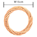 Set 12 Coroncine di Rattan Chiara Larghezza 15 cm