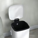 Pattumiera a Pedale 12 Litri 24,5x32x34,5 cm con Chiusura Silenziosa in Metallo e PP Bianco