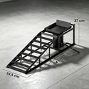 2 Rampe Idrauliche Auto 114x34,5x23-32,5A cm Portata 3T in Metallo Nero      