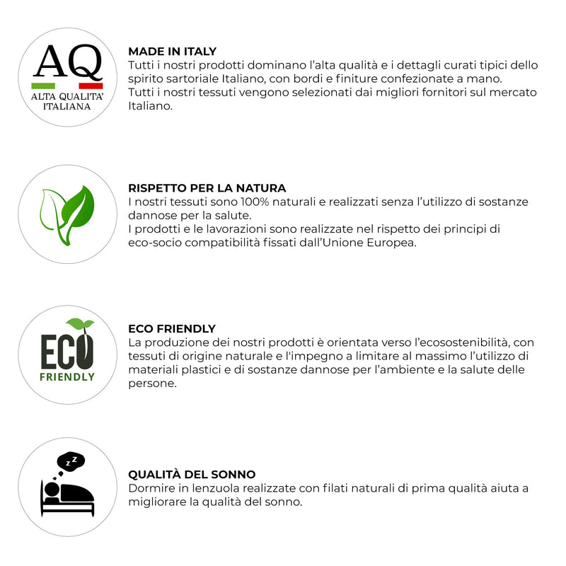 Set Lenzuola Sopra Sotto e Federe Bordi in Raso Garrini Eveline Avorio/Ruppia Varie Misure