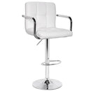 Set Sgabelli Cucina Seduta Pelle Imbottita Sgabello con Braccioli Casa Bar Bianco