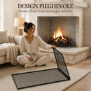 Parascintille per Camino Pieghevole a 2 Pannelli 141x1x50 cm in Metallo Verniciato Nero      