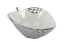 Svuota Tasche Apple Pod Picc. 18x15x7 cm in Ceramica Bianco e Argento