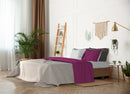 Set Lenzuola Sopra Sotto e Federe Doubleface Fuxia\/Grigio Chiaro